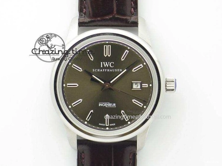 MIROTIME 0210 Fashionable Portofino IW458101 Diamond Bezel SS MK 1:1 Best Edition Blue Dial On Blue Leather Strap MIYOTA 7169